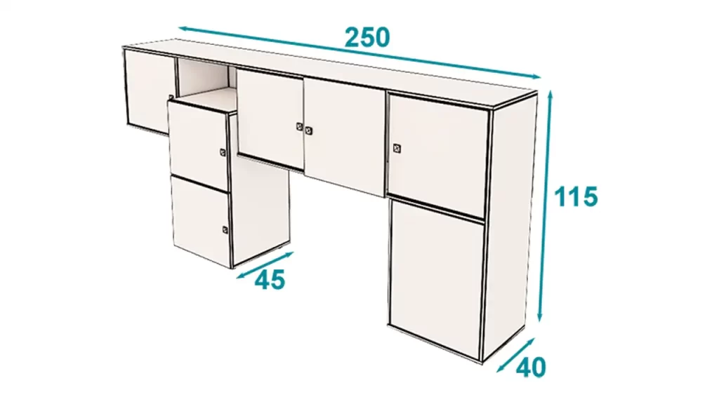 کمد دکوراتیو کوتاه آرمز تیپ 1102S115