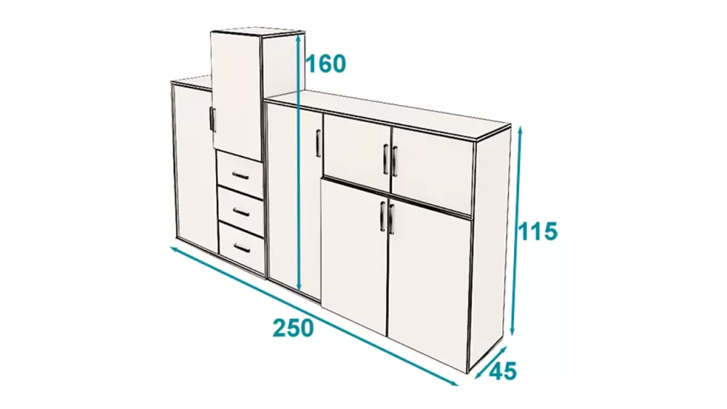 کمد دکوراتیو کوتاه آرمز تیپ 1102S160