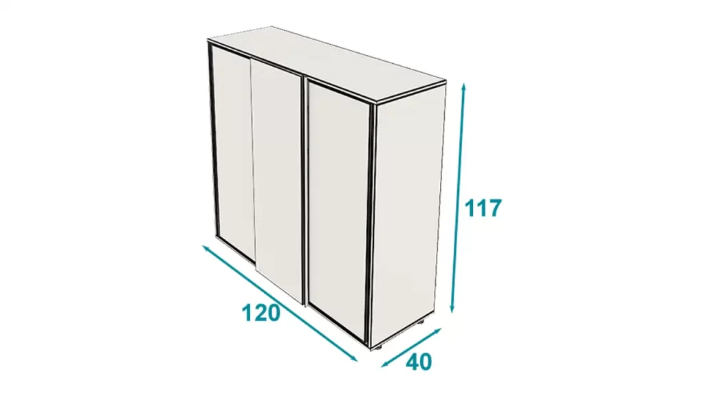 کمد درب کشویی کوتاه مدست تیپ 120-1301