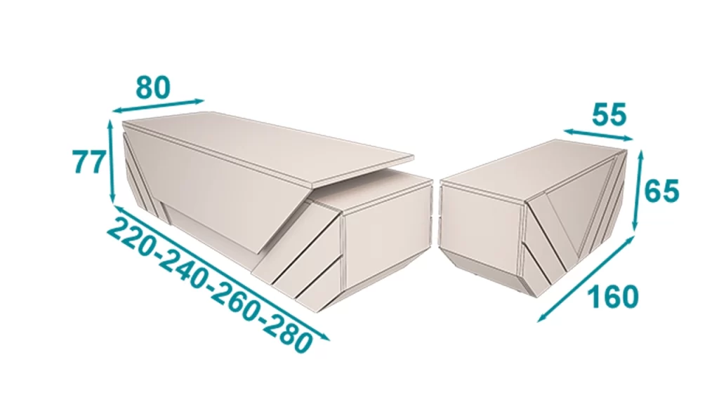 میز مدیریت هگزاگن تیپ 135L