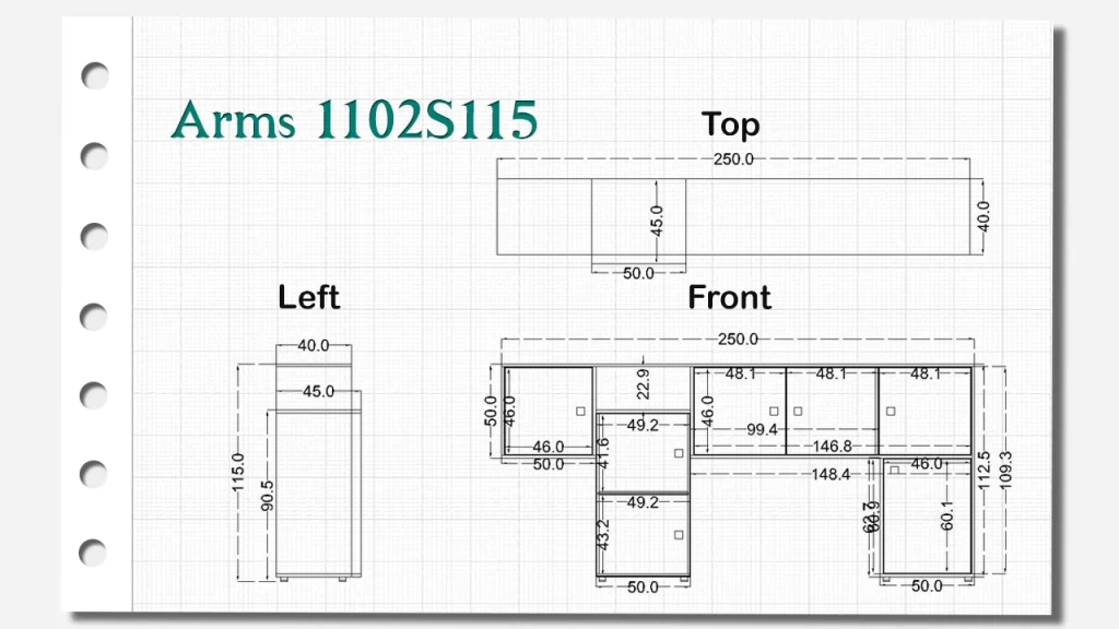 کمد دکوراتیو کوتاه آرمز تیپ 1102S115
