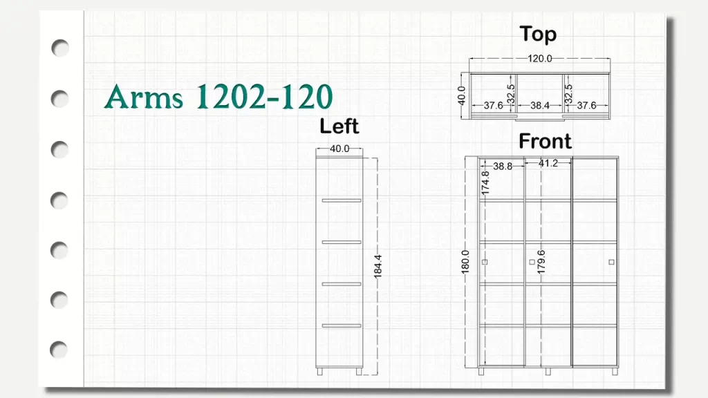 کمد درب کشویی بلند آرمز تیپ 120-1202