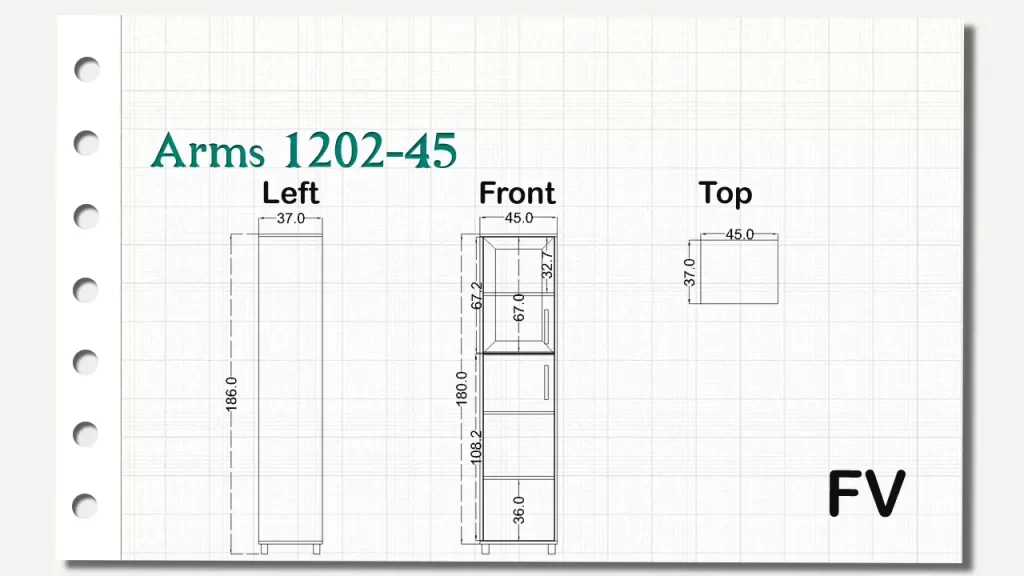 کمد بلند آرمز تیپ 45-1202
