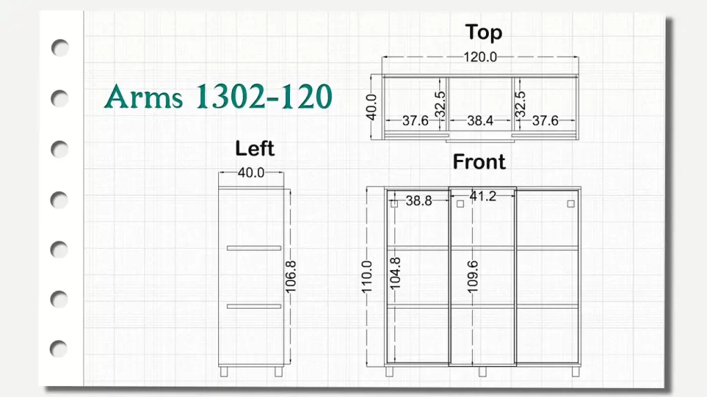 کمد درب کشویی کوتاه آرمز تیپ 120-1302