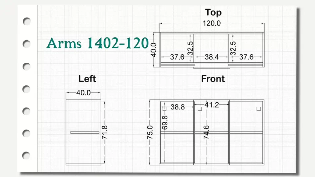 کمد درب کشویی دیواری آرمز تیپ 120-1402