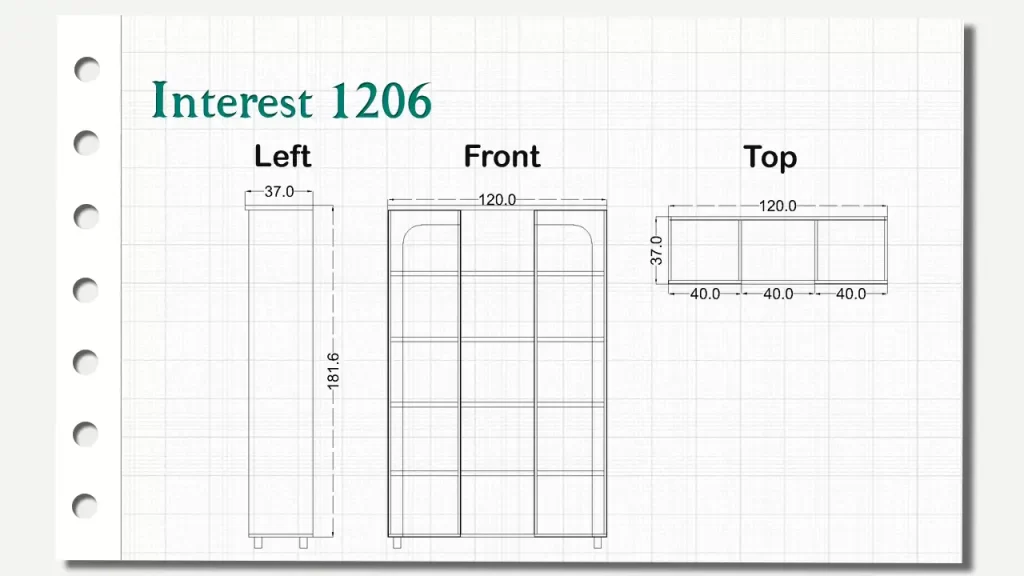 کمد درب کشویی بلند اینترست تیپ 120-1206
