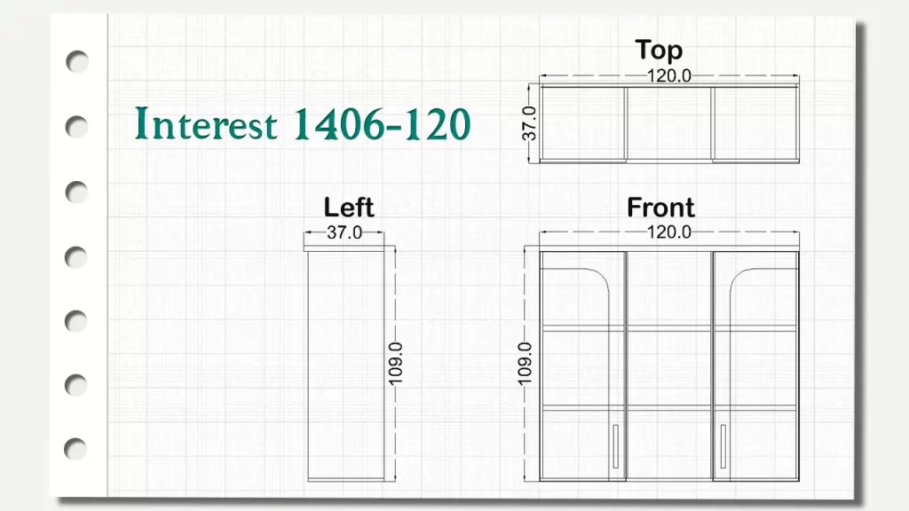 کمد درب کشویی دیواری اینترست تیپ 120-1406