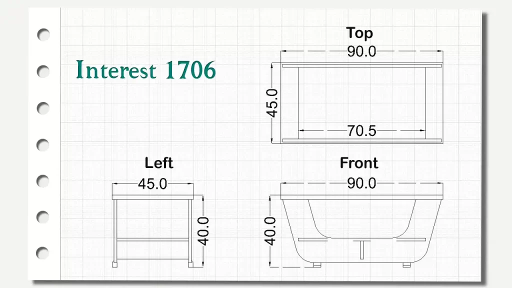 میز جلو مبلی اینترست تیپ 1706