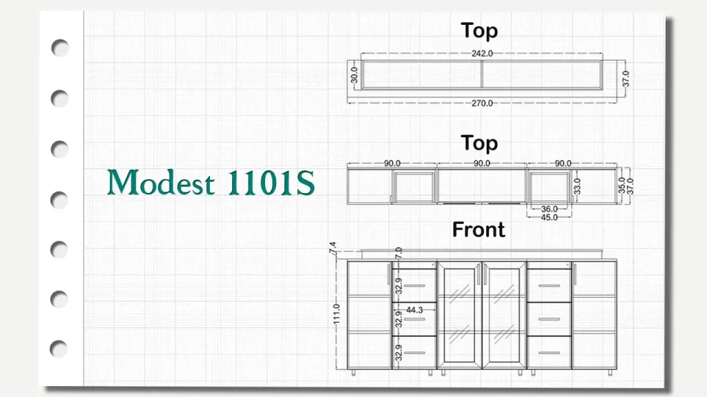 کمد دکوراتیو کوتاه مدست تیپ 1101S