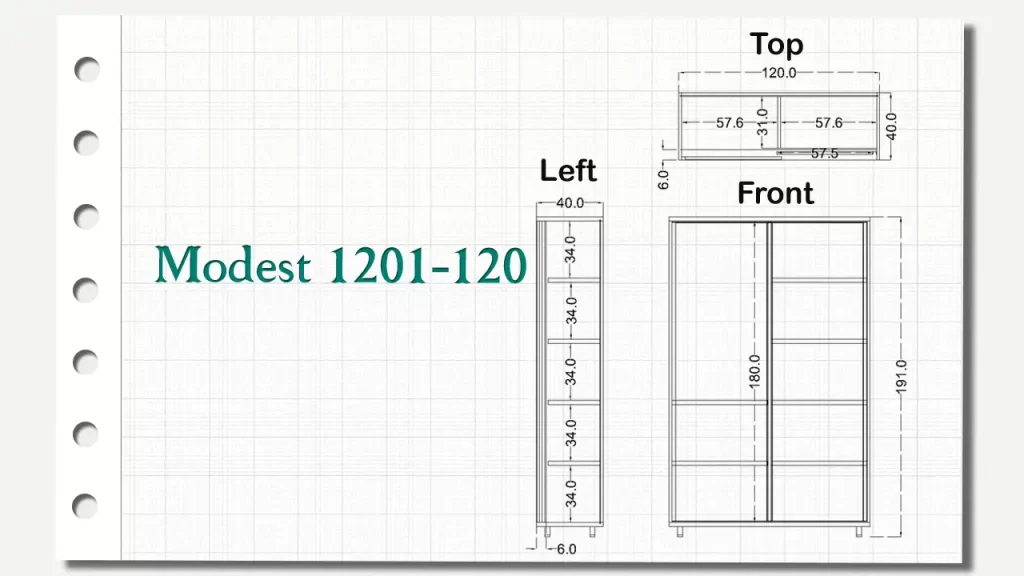 کمد درب کشویی بلند مدست تیپ 120-1201