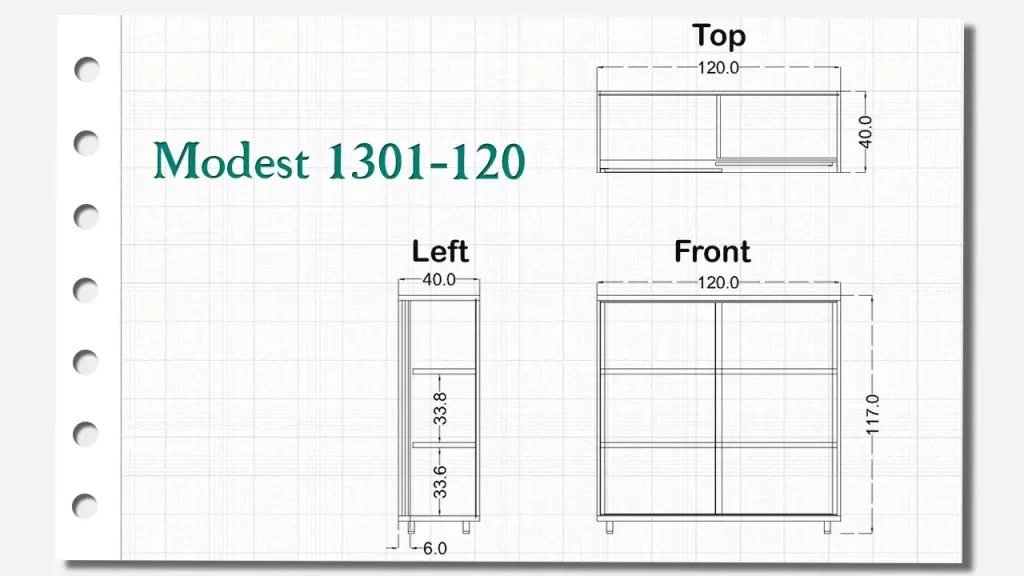 کمد درب کشویی کوتاه مدست تیپ 120-1301