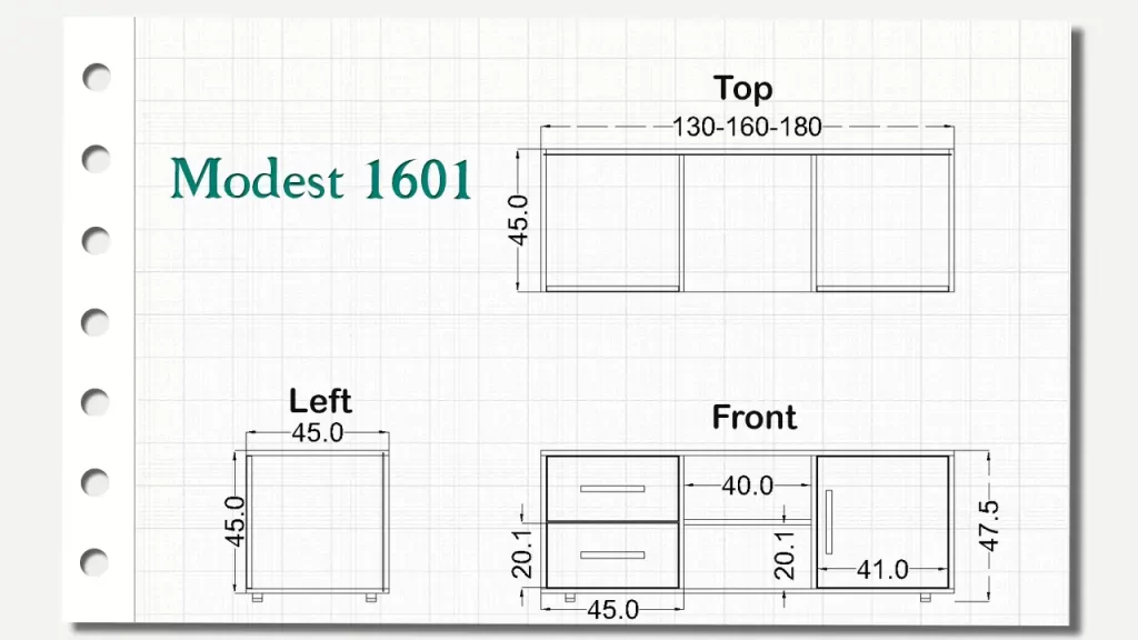 میز تلویزیون مدست تیپ 1601