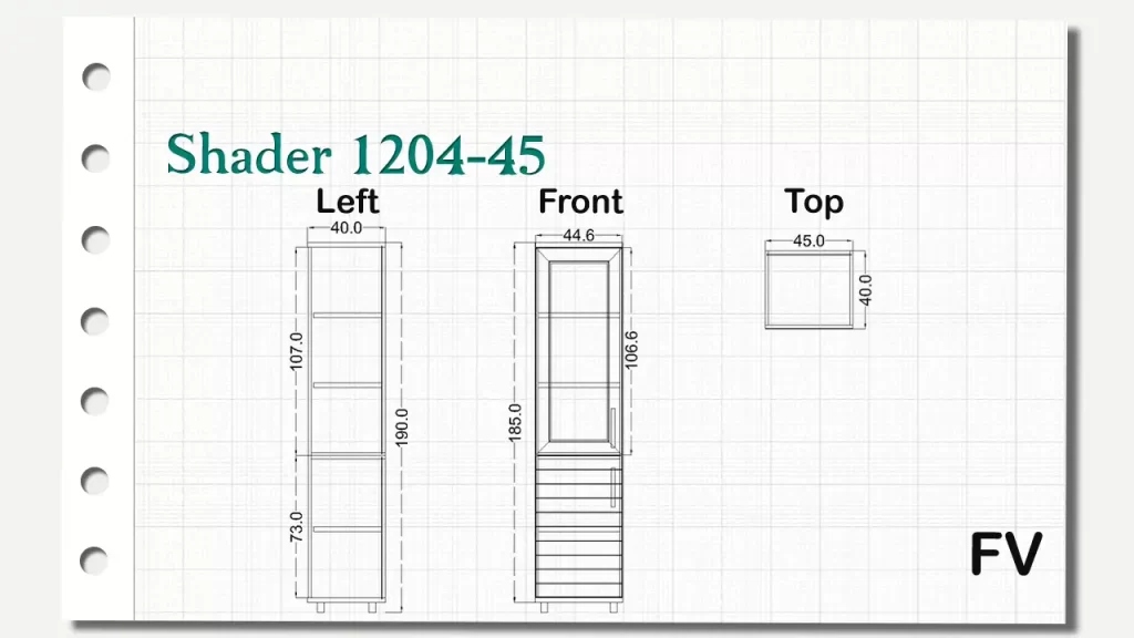 کمدهای بلند شیدر تیپ 45-1204