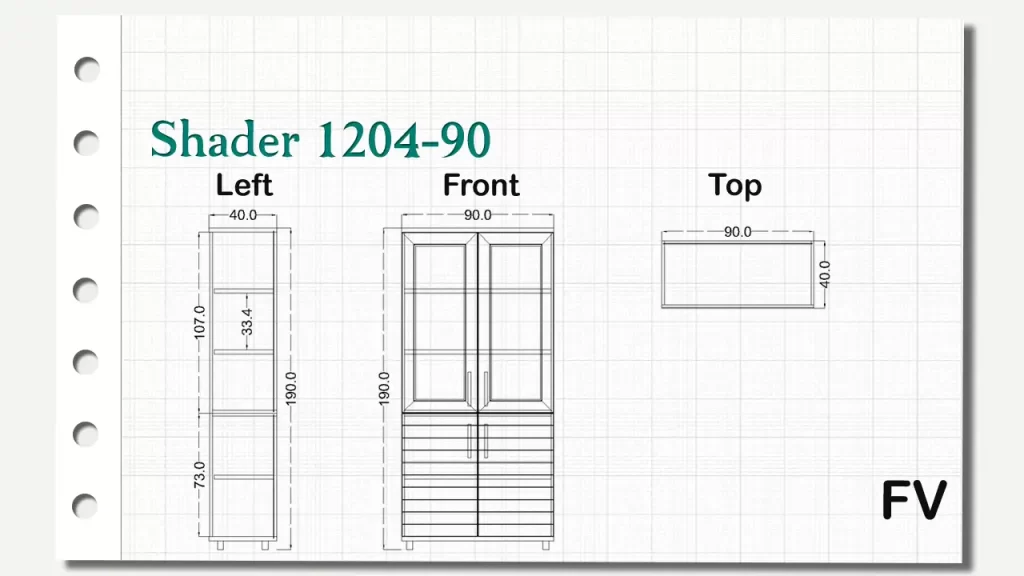 کمدهای بلند شیدر تیپ 90-1204