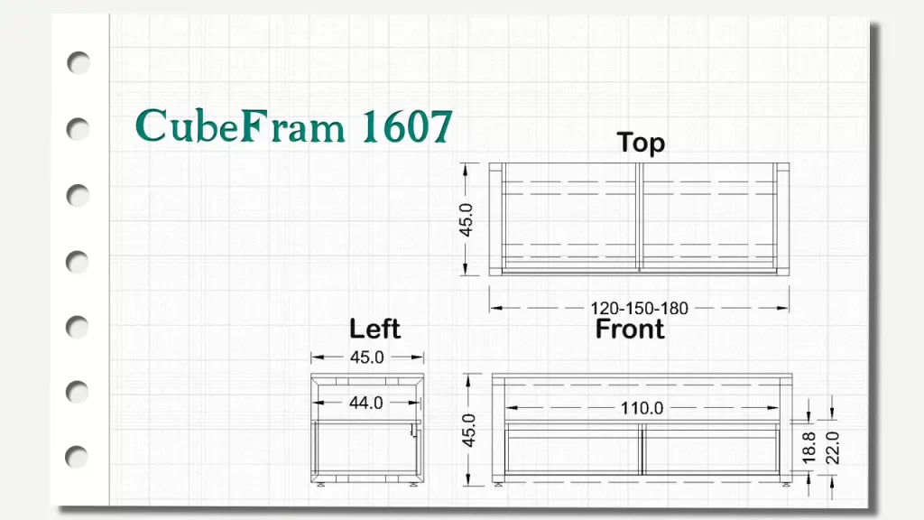 میز تلویزیون کیوب فریم تیپ 1607