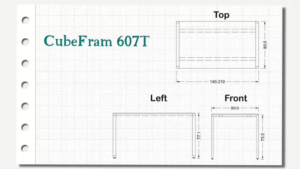 میز کنفرانس مکمل کیوب فریم تیپ 607T