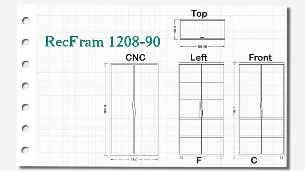 کمدهای بلند رک فریم تیپ 90-1208