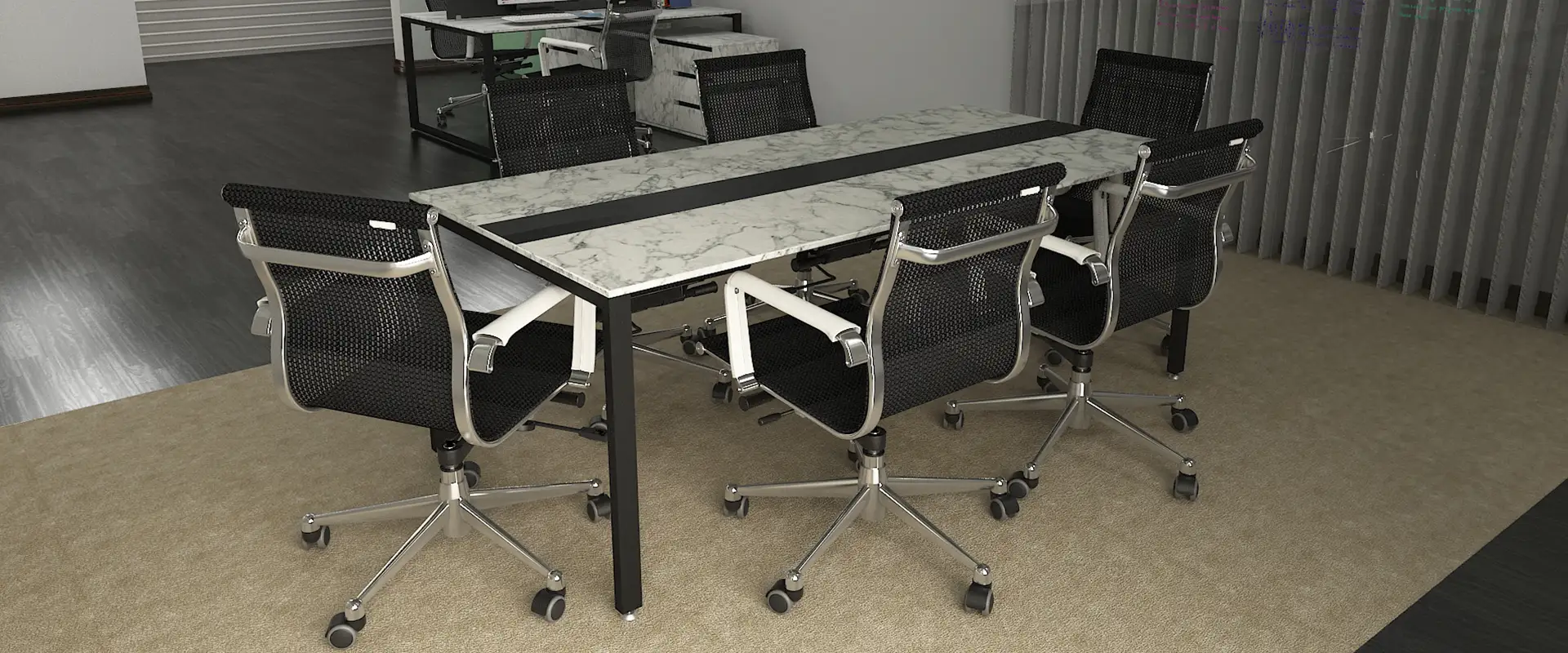 میز کنفرانس تک کیوب فریم کد 607M 12