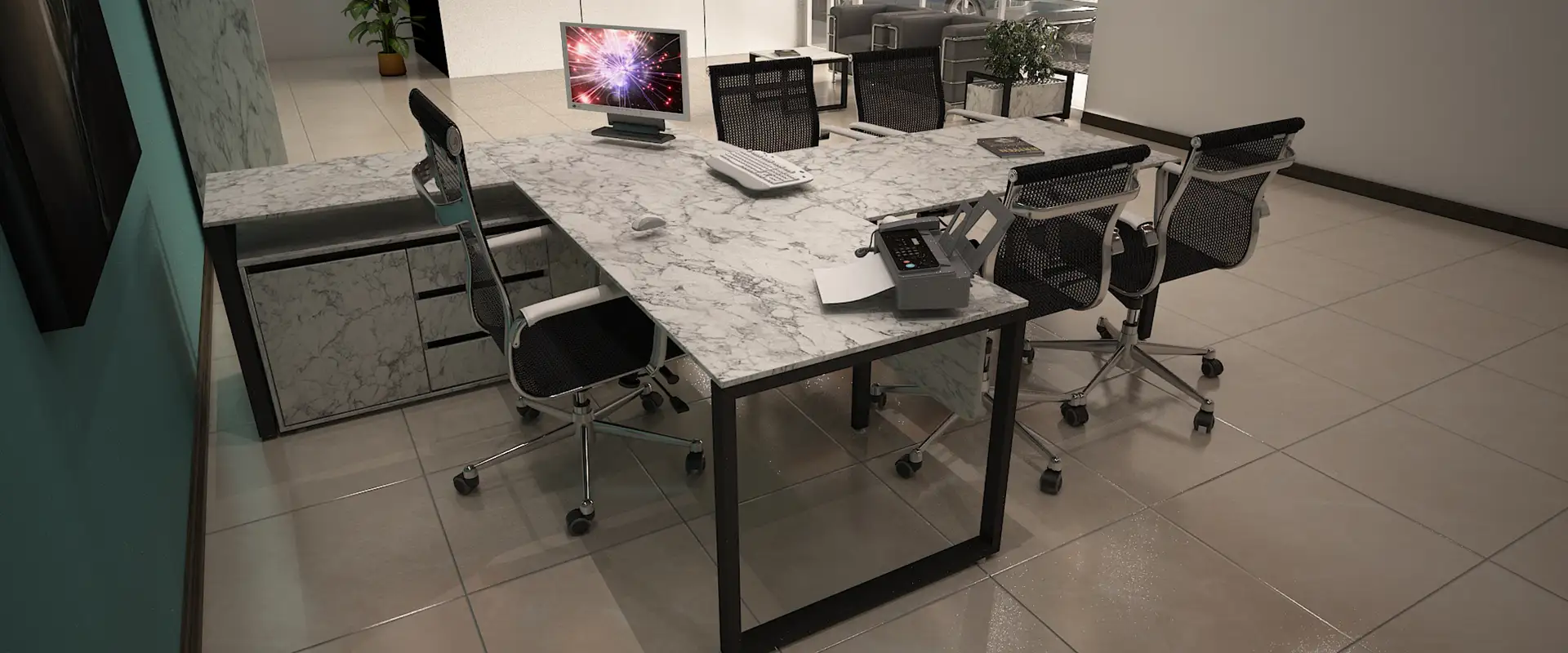 میز کنفرانس مکمل کیوب فریم کد 607T 12