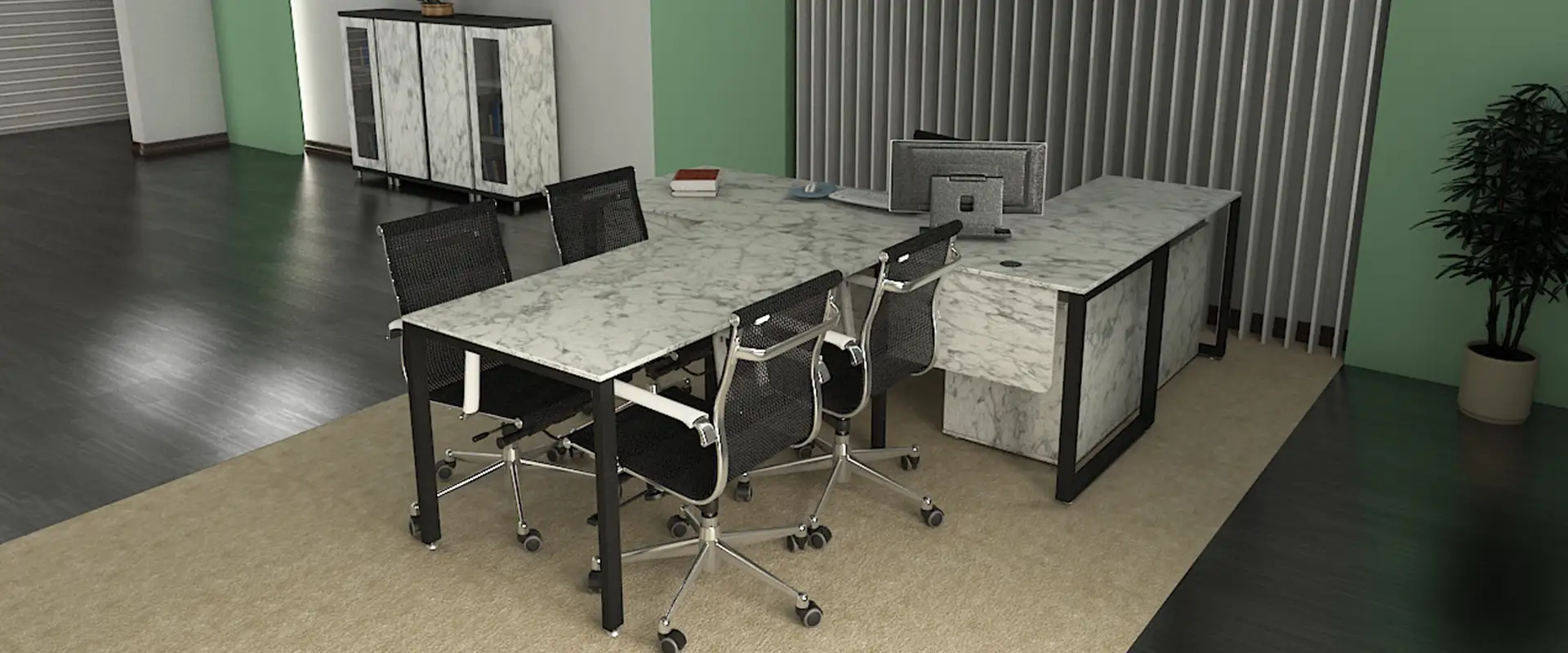 میز کنفرانس مکمل کیوب فریم کد 607T 14