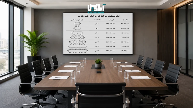اندازه میز کنفرانس