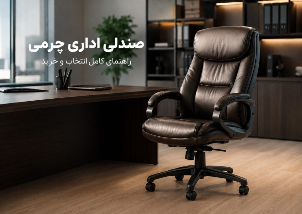 صندلی اداری چرمی در فضای اداری مدرن